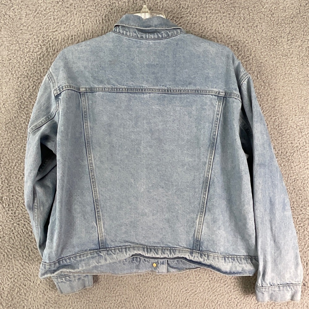 Old Navy Denim Jacket Womens XL Light Wash Cotton Trucker Classic 90s Y2K Vibe - Picture 4 of 11